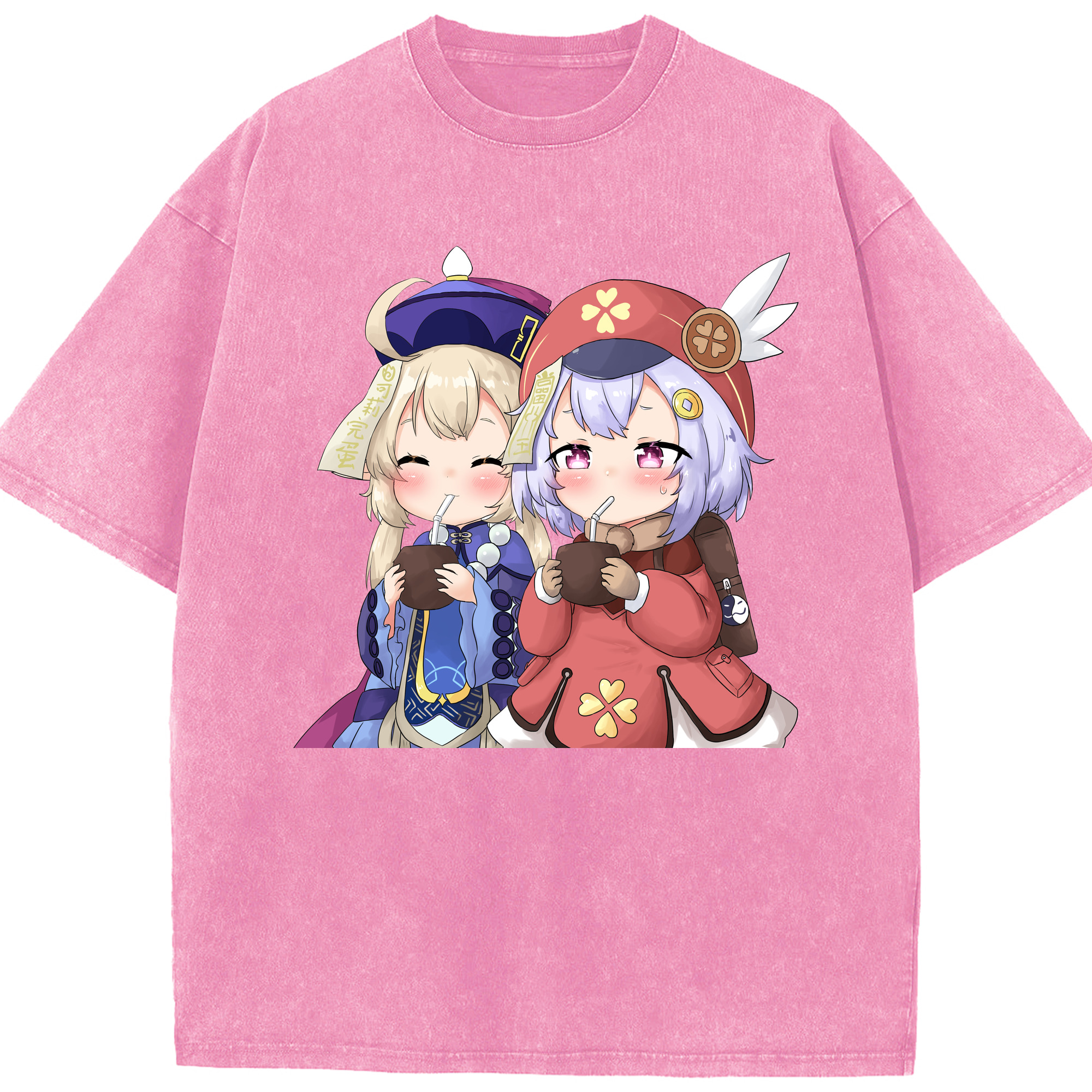 げんし神 七七 なな  genshin Nana 綿100% ヴィンテージ風 半袖Tシャツ（フロントプリント）